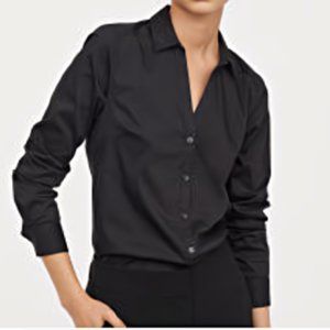 NWT H&M Womens Size XL Black Button Up Shirt